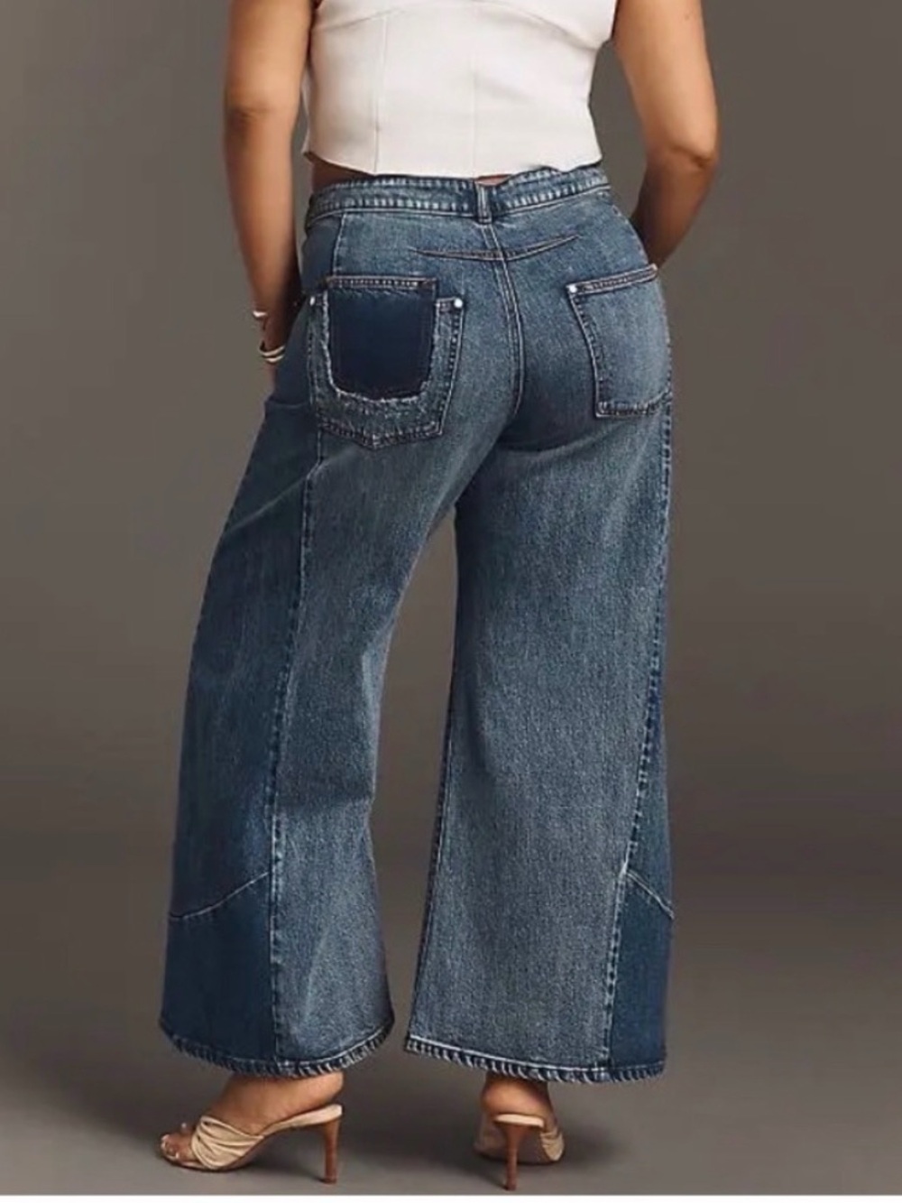 Pilcro Darien Wide Leg Panel Jeans - Sz 31 - Picture 2 of 5
